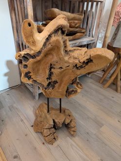 Carved teakwood sculptures