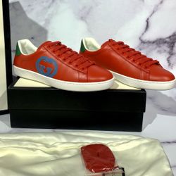 💯 Authentic Gucci Red Comb Ace Mid-Top Sneakers – Men’s 9.5 & 10 In-Hand