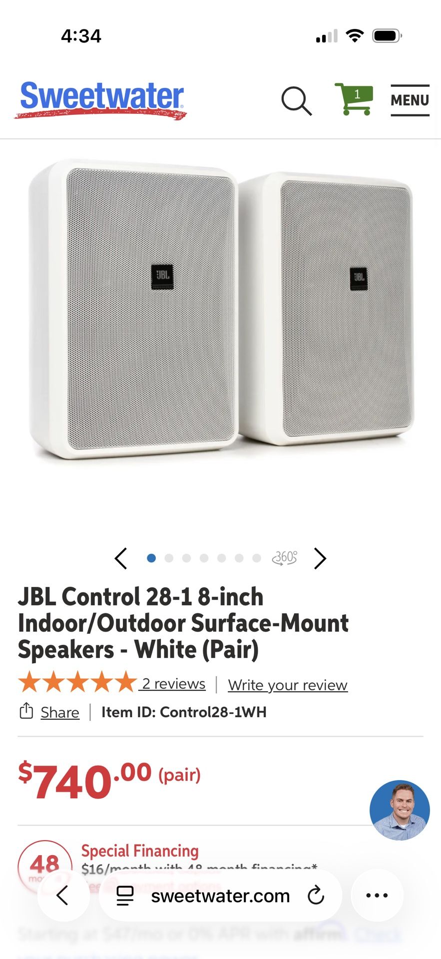 JBL Indoor/Outdoor Surface Mount Speakers
