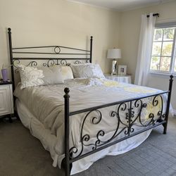 King Size Metal Bed Frame And Matching Mirror