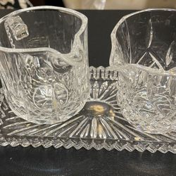 Elegant Clear Glass Creamer and Sugar Set