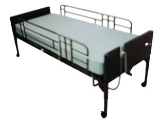 Electric hospital bed with full side rails