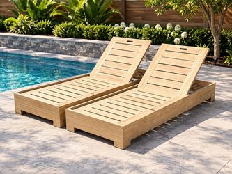 Teak chaise lounge chairs- Set of 2 restoration hardware