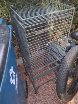 Metal Wire Bird Cage on Wheels