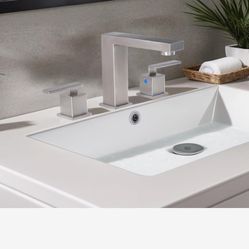 KINGO HOME 3 Hole Brushed Nickel Bathroom Faucet,2 Handle F27 $40