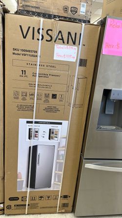 Vissani 11 cu ft stainless steel convertible freezer / refrigerator