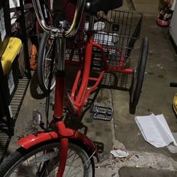 1119. MUST SELL ASAP! !  Red Stowaway Adult NON ELECTRIC Tricycle See Photos Asking $125.00