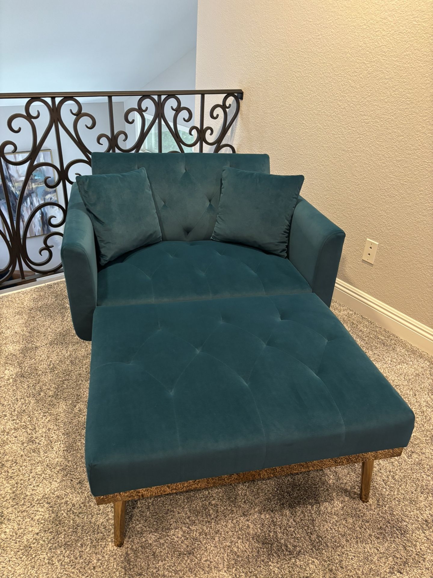 Foldable Convertible Accent Chair / Folds To Sleeper Twin Bed