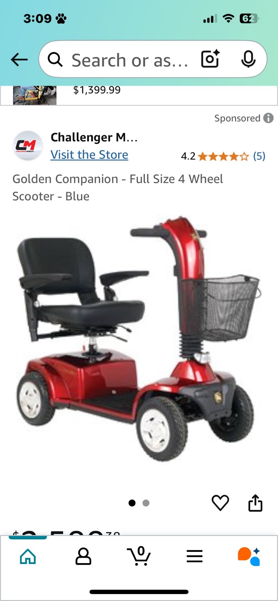 Blue-Golden companion scooter