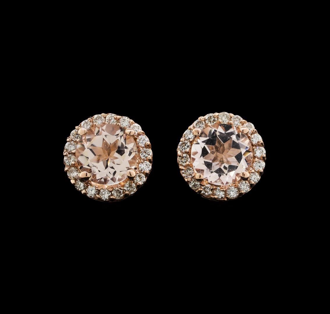 14 kt rose gold diamond earrings