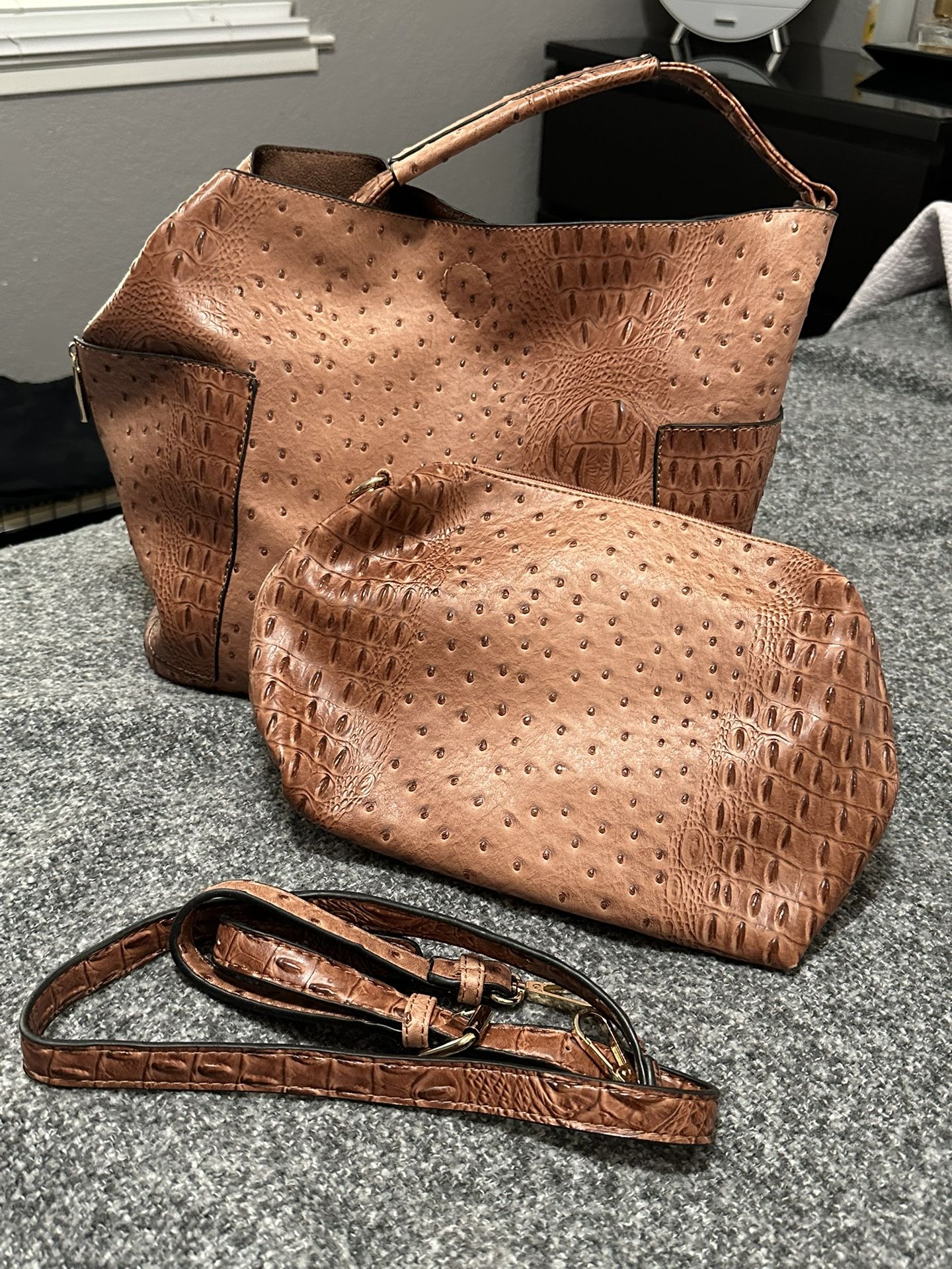 Leather Purse & Matching Crossover Bag
