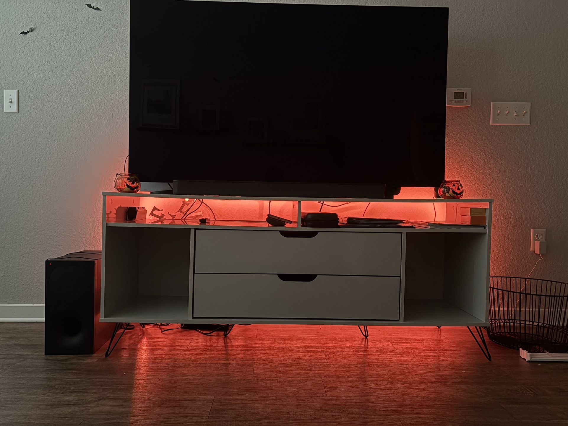 White/Grey 63” TV Stand