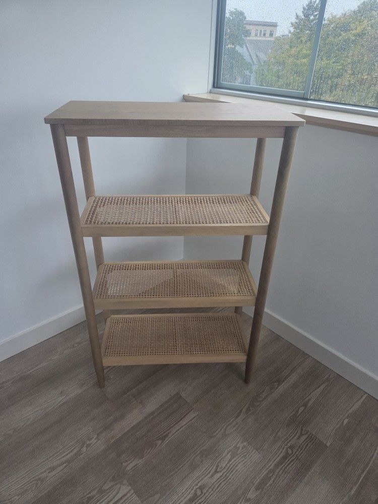 Wood & Cane Tall 4-Shelf Bookcase Hearth & Hand with Magnolia Natural