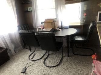 Dining table and four chairs