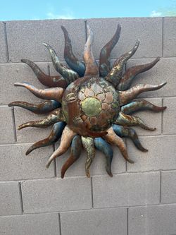 Large 32β Southwest Metal Sun Wall Decor