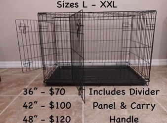 🐕 NEW Dog Crate Kennel with Divider (Sizes L-XXL - prices listed in ad)