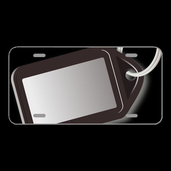 License Plate Novelty Car Front Key Ring Key Tag Label Plain Black