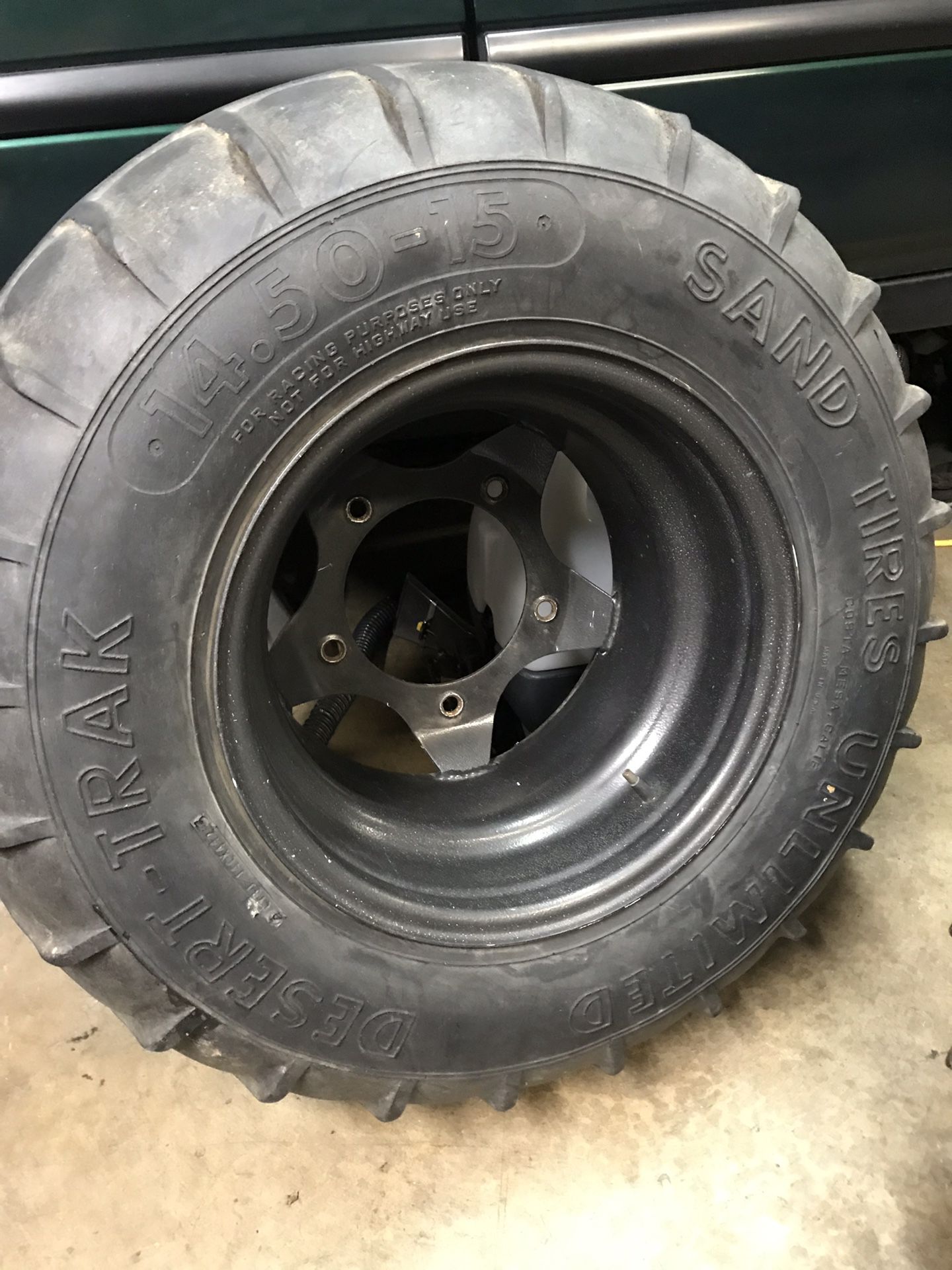 VW wide 5 wheels and sand tire unlimited tires. Baja sandrail