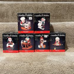 Santa's Best Christmas Tree Ornament Santa Chubby Cooking lot of 6 Santakins