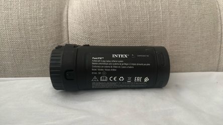 Intex Fast-Fill battery air pump (Model 1638AA), a portable 6V device designed with a 2-step inflation
