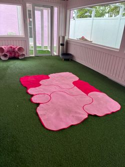 Modern Large Pink Washable Area Rug
