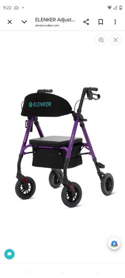 ELENKER ROLLATER WALKER PURPLE