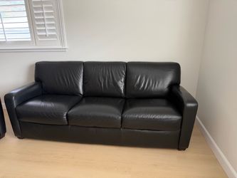 Black leather sofa and love seat
