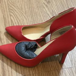 A.N.A A New Approach Women’s Heels 9 Red Leather Style ELSINGER Sexy Preppy