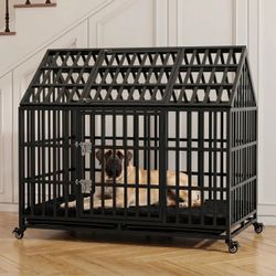 54″ Extra Large Heavy Duty Dog Crate & Indoor Kennel for Separation Anxiety