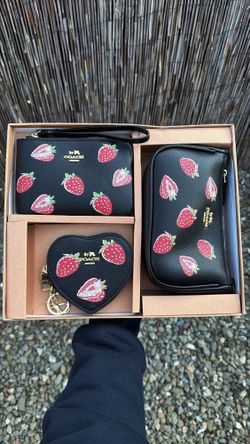 Coach Strawberry Purse Set 