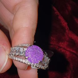 Lavender Ice Crystal Ring Size 9 