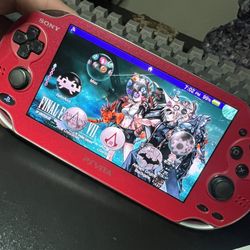 Loaded Red & Black PlayStation Vita 1001 Oled + 256gb Sd Card 