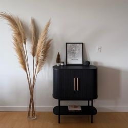 Quin Storage Cabinet, Tambour Fluted Entryway Accent Sofa Tables, Buffet Sideboard w/Doors & Shelf