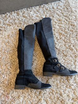 Stuart Weitzman Over-the-Knee Suede Flat Boots - Women's US Size 6