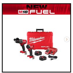 M18 Fuel 18v Lithium-Ion Brushless Cordless Hammer Drill And Impact Driver Combo Kit (2 Tool) With 2 Batteries.