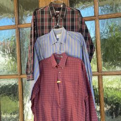 Izod &Vanheusen & chapel hill Lot of 3 Button Down Long Sleeve L Shirts