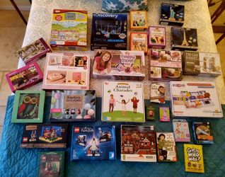 Tons of new STEM kits, LEGO Kits, puzzles, educational games, artisan kits, etc.
