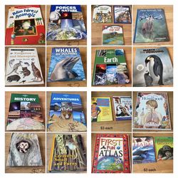 Available ✅Large Hardcover Kid’s Books About Animals, Ocean, Sharks, Birds, History $3 Each Or $100 For All