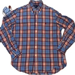 Men’s Ralph Lauren Long Sleeve Button Up Cotton Plaid, Size large