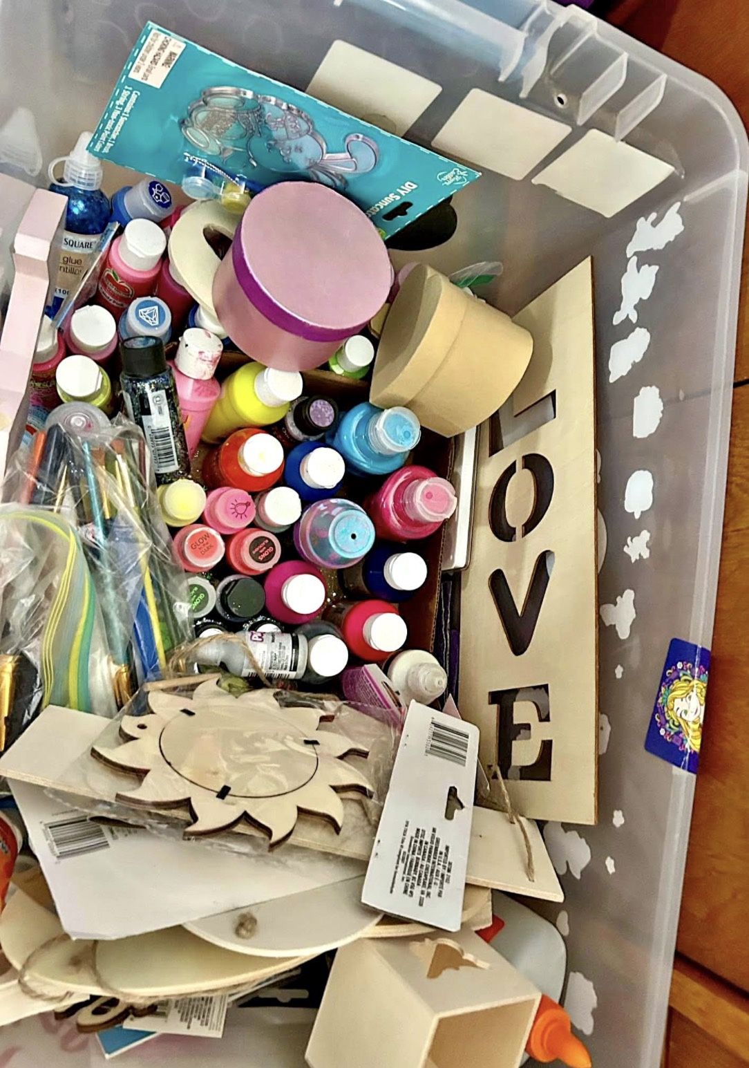 Large Set Of Paints/Glitters, Brushes, And Accessories