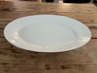 Vtg Noritake Reina Oval White Porcelain Serving Platter
