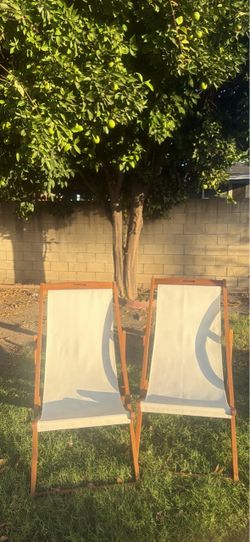 Wooden folding sling chair set