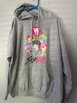 Stray Kids Hoodie Gray Graphic Pullover