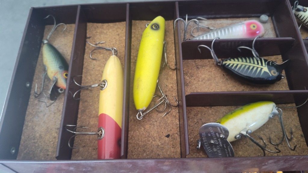 Vintage Fishing Tackle. Lures And Reel 1950s