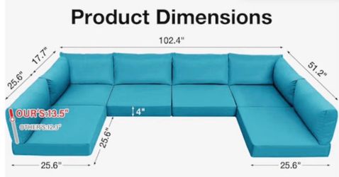 14 Piece Patio Furniture Cushion Set Outdoor Waterproof Sofa Replacement Cushions NEW outsunny