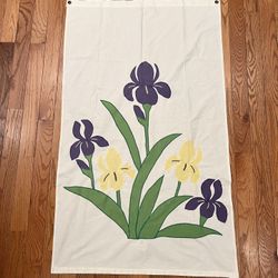 Spring Flower Floral Flag Sewed Homemade Garden Outdoor Yard Vintage 90s