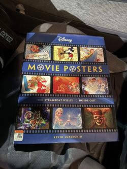 Disney Movie Poster Book  By Keven Luperchio  Hard Cover With Slip Cover 
