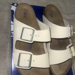 Birkenstock Arizona Nubuck Leather Ecru 10 women’s