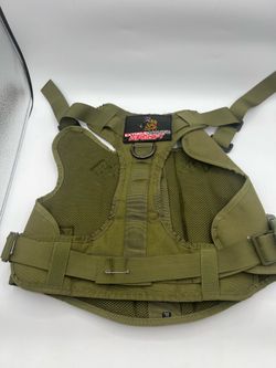 Generic Olive Green Airsoft Vest XL Adjustable Cosplay Paintball Hook Loop