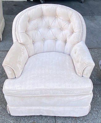 Lounge Chair | Vintage Jessica Charles | Cream | Tufted | Skirted (1 of 2)